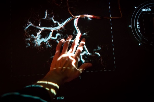 Perception Lab installation detail with projection surface