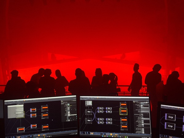 Exhibizz behind-the-scenes showing IP camera array and control system