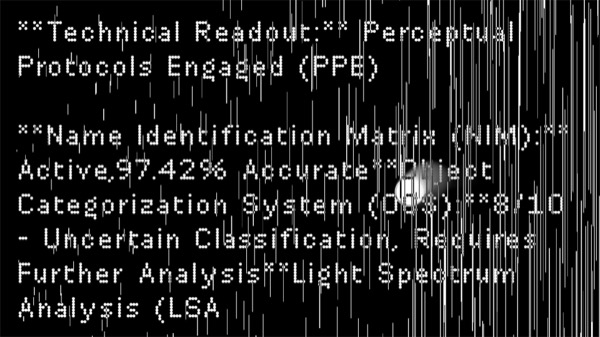 OKO generative visual output in Name mode with text overlay