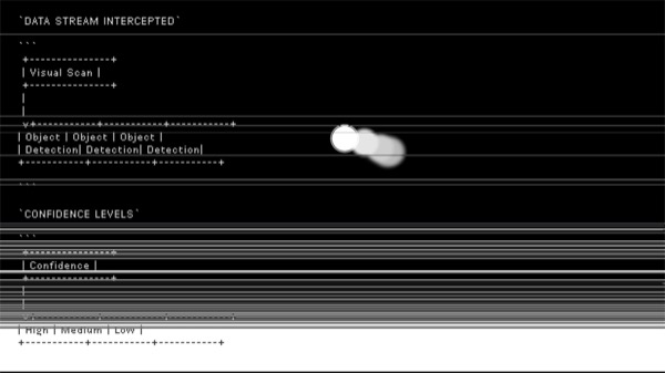 OKO generative visual output in Reveal mode with abstract forms