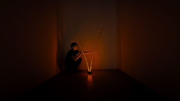 Synapse installation at Galeria 19 Bratislava with touch-reactive nodes