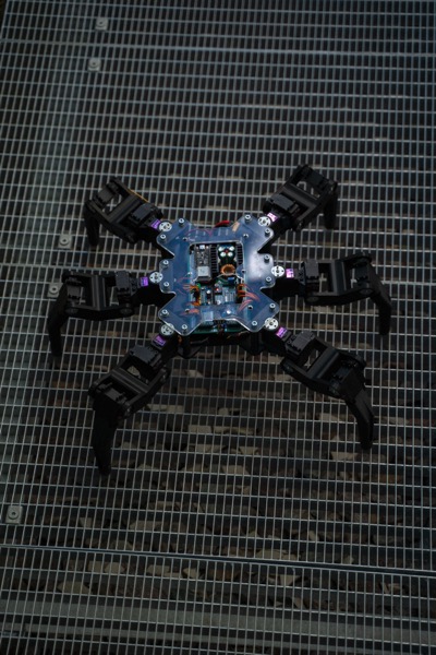 System robot prototype with ESP32 controller and servo motors