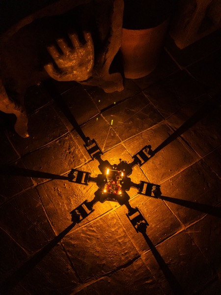 System robot close-up showing 3D printed body and electronics