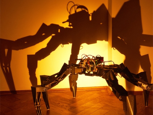 Host Guest robot legs and servo mechanism close-up